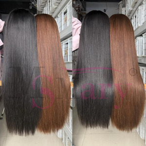 Perruque en <span class=keywords><strong>cheveux</strong></span> humains vierges vietnamiens bruts, double densité 300%, lisses, fabriquée à la main, avec <span class=keywords><strong>frange</strong></span>, par le fournisseur SDD - Product Image 3
