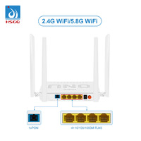 HSGQ HG8145V5 2.4G & 5G Double Bande WiFi 4GE 5dBi ONT ONU EG8145V5 HG8145V5 Réseau Fibre Optique Epon Gpon Connecteur SC FTTH OLT