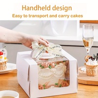 Boîte à gâteau transparente personnalisée pour gâteaux d'anniversaire et boîte alimentaire, type dossiers avec impression, gaufrage, estampage à chaud