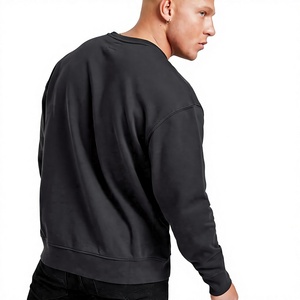 เสื้อสเวตเชิ้ตคอกลมสีดำสำหรับผู้ชาย ทรงปกติ สวมใส่สบาย ผ้าถัก 100% คอตตอน สีพื้น เหมาะสำหรับใส่ในฤดูใบไม้ร่วง - Product Image 3
