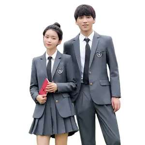 Foreign Trade Fashion Novelty & Special Use Blazer Shirt Plaid Pleated Skirt Uniforms Sets High School Student Uniforms Suits