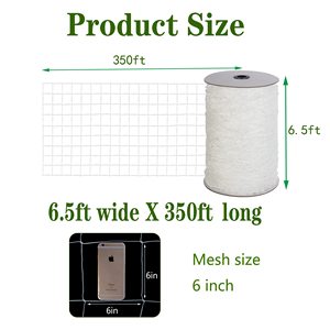 친업 친환경 소프트 메쉬 나일론 격자 그물 대량 롤 6.5X350 피트 식물을 등반을위한 무거운 의무 정원 그물 - Product Image 2