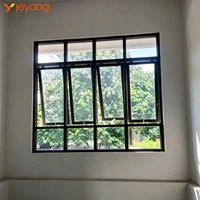 Ventanas Abatibles de Aluminio con Marco Ultra Delgado JY, Ventanas Abatibles de Aluminio Resistentes a Impactos de Huracanes, Tamaño Personalizado