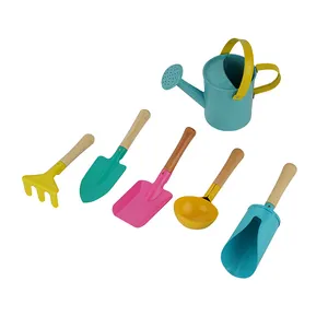 Motivo personalizzato colori per bambini 6 pezzi Mini giardino floreale per scavare a mano l'ultimo Kit di attrezzi con secchio