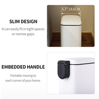 Offre Spéciale 5L Structure debout lamine à froid en acier rectangulaire pédale poubelle amovible seau intérieur poubelle pour cuisine salle de bain