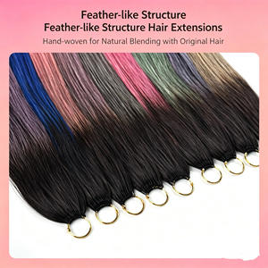 Perruques en cheveux naturels non pliables, couleur dégradée teinte à la main, style <span class=keywords><strong>Paris</strong></span>, avec plumes <span class=keywords><strong>de</strong></span> poulet pour une tête entière - Product Image 6