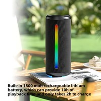 Yeni Silindirik BT Kablosuz Hoparlör Dış Mekan Su Geçirmez Taşınabilir Ağır Bas Subwoofer RGB Işıklı Ses Sistemi