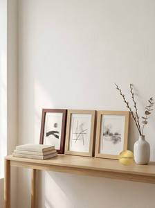 Cornice Fotografica Sottile in MDF Certificata FSC per Dimensioni Personalizzabili, Nera, Bianca, Naturale, 5x7, 6x8, Set da 3 - Product Image 6