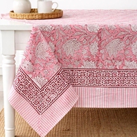 Nappe de table en coton à imprimé floral vintage rose, nappe décorative pour la cuisine, décoration de ferme