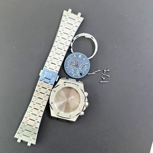 Nuevas piezas de reloj Mod, caja de acero inoxidable de 41 mm, juego de brazalete con cristal de zafiro, compatible con movimiento VK63 para esfera de 31,8 mm - Product Image 4