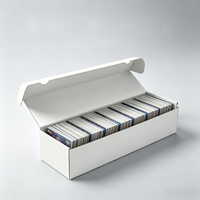 Boîte de rangement rectangulaire longue à couvercle rabattable en carton rigide blanc vierge pour cartes à collectionner TCG – Vente en gros