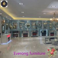 Tables console miroir avec cheminée électrique avec lumière led