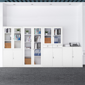 Gabinete de almacenamiento de archivos de acero de 4 puertas de diseño moderno, muebles de oficina verticales con características ajustables para uso en el dormitorio - Product Image 5