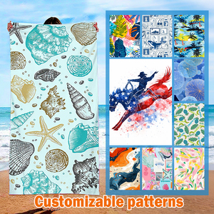 Serviette de plage en microfibre personnalisée avec nom Mr&Mrs, motif floral estival, logo, techniques de tricot, pour la piscine et <span class=keywords><strong>les</strong></span> voyages - Product Image 5