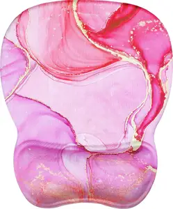 粉色紫色人体工程学鼠标垫，带腕托低最小起订量定制鼠标垫动画3D打印垫，带定制标志的鼠标垫