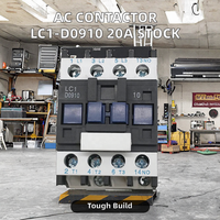 Contacteur AC 3P CJX2 LC1 D0910, bobine 12V, triphasé 50/60Hz, rail DIN, contact auxiliaire 1NO pour commande de moteur industriel