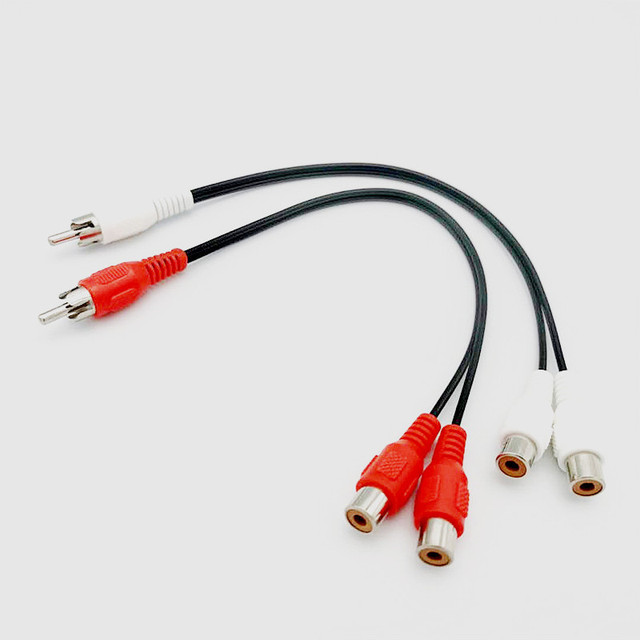 0.25m PVC Jacket RCA Male Splitter Audio Cable with RCA to 2-RCA Female Adapter for Audio Use