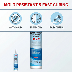 Scellant silicone neutre SR-M25 Classe 25, professionnel, <span class=keywords><strong>pour</strong></span> joints <span class=keywords><strong>de</strong></span> fenêtres et <span class=keywords><strong>de</strong></span> portes, résistant aux intempéries, adhésif flexible <span class=keywords><strong>pour</strong></span> cadres - Product Image 2
