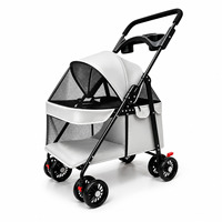 Poussette pliable légère pour animaux de compagnie, 4 roues, chariot imperméable pour petits et moyens chiens et chats, vente en gros pour l'extérieur