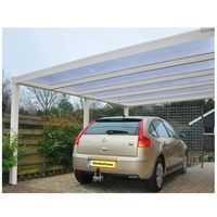 Carport mural en aluminium, 1 pièce, nouveau design, avec toit en polycarbonate
