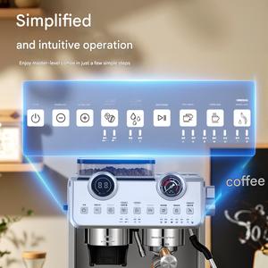 Machine à café commerciale compacte avec broyeur intégré, double chaudière, machine à expresso, buse vapeur pour café - Product Image 5