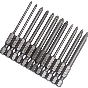 Yunbei Yb 12 Pc <b>Screwdriver</b> <b>Bit</b> <b>Set</b> 75mm S2 Steel Phillips Flat Head 1/4 Hex Shank Industrial Grade - Product Image 1