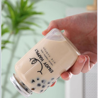 Bouteilles Rondes de Jus de 16 oz en Plastique avec Bouchons, Contenants Transparents pour Boissons et Smoothies