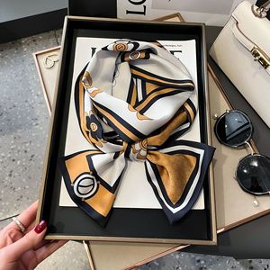 ผ้าพันคอไหมซาตินลายดอกไม้ ลายทาง ลายม้า สำหรับผู้หญิง ดีไซน์แฟชั่น ผ้าสองชั้น ขนาด 150*17 ซม. - Product Image 6