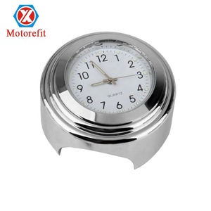 Horloge de guidon étanche en aluminium pour <span class=keywords><strong>moto</strong></span>, avec thermomètre intégré, format 7/8 pouces, pour accessoires de carrosserie <span class=keywords><strong>moto</strong></span>, livraison rapide (RTS) - Product Image 1