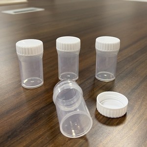 Sampling <b>Bottle</b> 15ml With Plastic Screw Cap Straight Body <b>Small</b> White Sample Cup Specimen Collection Storage Vial - Product Image 1