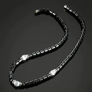 Collana a catena ematite con terapia magnetic per la guarigione perline di gioielli perlacei diamante嘻哈项链链