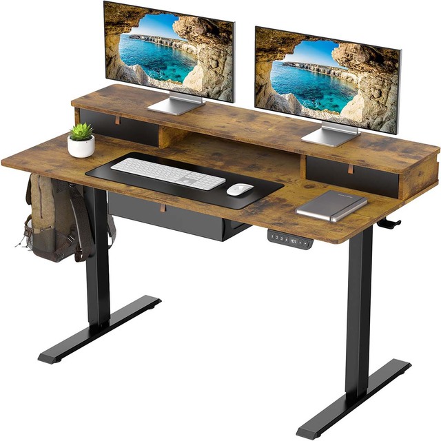 Ergonomic Modern Metal Height Adjustable Sit Stand Desk with Single Motor for Computer Use Computer Desk