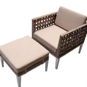 Conjunto de Sofás para Exteriores Kupat, Resistentes a los Rayos UV, Mimbre de PE, Estructura de Aluminio Resistente a la Oxidación, Muebles de Jardín Impermeables, Diseño Contemporáneo - Product Image 1