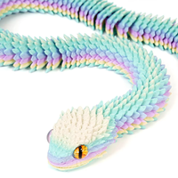 Jouets Serpents Flexibles Imprimés en Filament 3D, Animaux en PLA, Matériaux Écologiques, Collection de Serpents Colorés pour Enfants