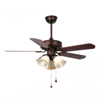 Ventilateur de luxe décoratif sans bruit pour chambre d'hôtel, ampoule électrique de 42 pouces, ventilateur de plafond pour climatisation