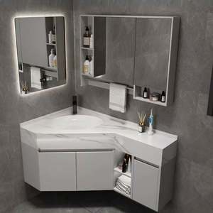 Meuble de salle de bain de style minimaliste moderne, luxe léger, meuble de salle de bain mural d'angle avec miroir intelligent - Product Image 6