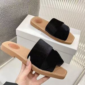 <span class=keywords><strong>Woody</strong></span> Mule Sandales à lettres brodées pour l'été, vêtements d'extérieur, tongs de vacances, sandales romaines en velours - Product Image 6