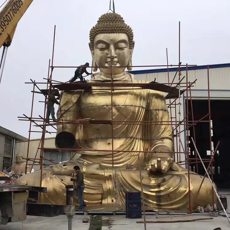China Escultura Buda Tibetaanse Bronzen Zitten Boeddhabeeld Indian Grote Bronzen Boeddhabeelden