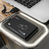 Lector de Tarjetas de Control de Acceso RFID USB Inteligente de 13.56 MHz de Segunda Generación, Plástico ABS, Interfaz RS232 Sin Contacto, de Escritorio