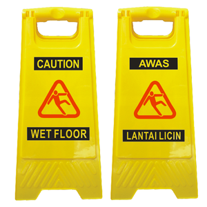 لافتة تحذيرية مخصصة من شركة رودسيف بكين بعبارة 'التنبيه: أرضية مبللة'، مخروط طرق بلاستيكي أصفر 30*60 سم للمداخل ومناطق عدم الوقوف - Product Image 2