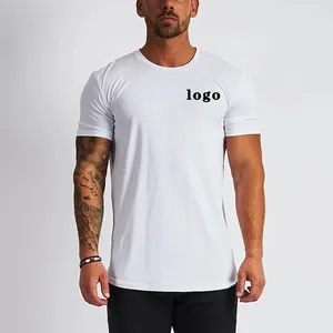 65% Polyester 35% Cotton T-shirt Wholesale 65% Polyester 35% Cotton T-shirt Custom Logo Tshirt White T Shirt For Men