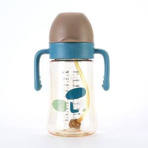 300ml couvercle rabattable intégré anti-poussière biberon large calibre PPSU biberon enfants <span class=keywords><strong>paille</strong></span> tasse d'apprentissage - Product Image 3