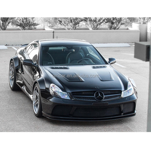 Kit de Carrocería Ancha Serie Negra R230 para SL63 SL55 Benz R, Incluye Parachoques Delantero y Trasero, Alerón, Cubierta de Motor y Faldones Laterales - Product Image 4