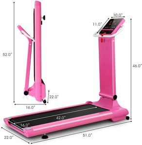 Cinta de <span class=keywords><strong>correr</strong></span> eléctrica plegable horizontal, máquina de fitness ahorradora de espacio, manijas dobles, portátil <span class=keywords><strong>para</strong></span> el hogar con soporte de tableta, rueda móvil - Product Image 6