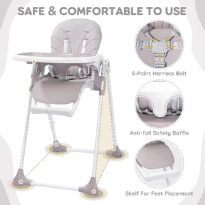 Seggiolone e <span class=keywords><strong>sdraietta</strong></span> pieghevole in plastica EN14988 IVOLIA, facile da installare, con ampia capacità di carico e regolazioni multiple, pieghevole con un solo pulsante. - Product Image 2