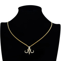 BESDZ0236 Collier pendentif en cuivre et zircon, style hip-hop, avec logo magique de Dragon Ball, Dark Magician Babidi, personnage M, style européen et américain