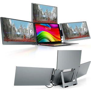 Écran Triple Pliable pour Ordinateur <span class=keywords><strong>Portable</strong></span> - 3 Écrans Portables 14" 1080P dans un Cadre en Aluminium - Product Image 1