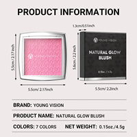 YOUNG VISION Palette de fard à joues 7 couleurs effet brume douce, poudre fine, aspect naturel et sculptant, maquillage style occidental