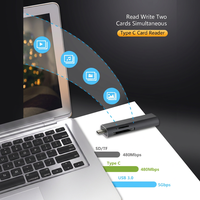 Lecteur de cartes Type C 4 en 1, adaptateur USB 3.0 OTG 5 Gbps, lecteur de cartes mémoire TF pour téléphone, MacBook, ordinateur portable
