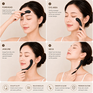 Masajeador facial y de cuello de 15.7 cm sin vibración, herramienta de masaje meridiano de cuerpo completo para uso en salones de belleza - Product Image 4
